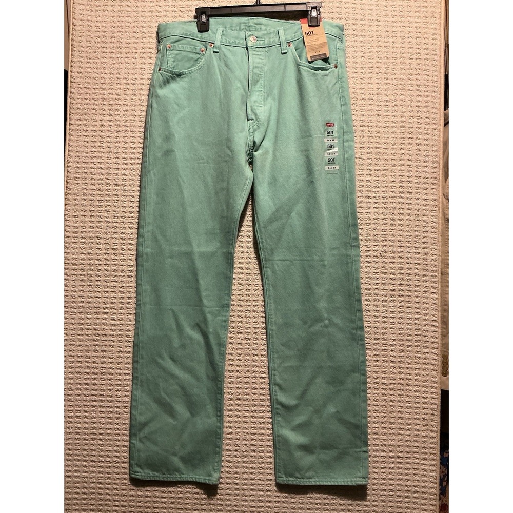 Levi's 501 NWT Mint Green 34x32 Jeans Beach Summer Preppy Unisex